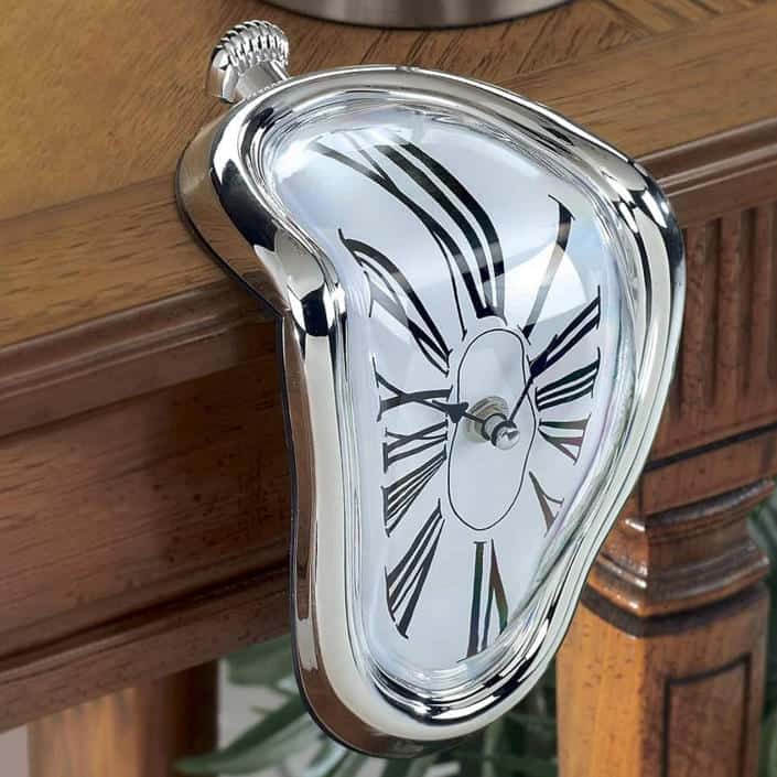 Modern home salvador dali inspired melting wall clock.jpg