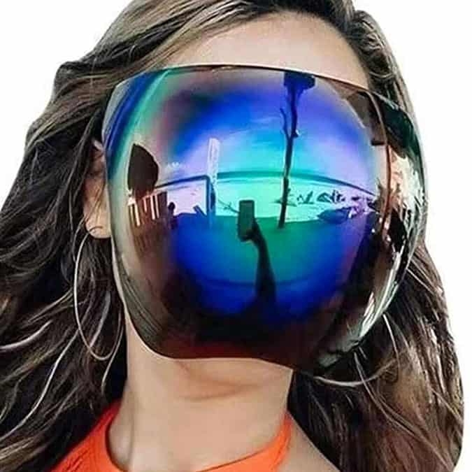 Full face polarized large mirror sunglasses