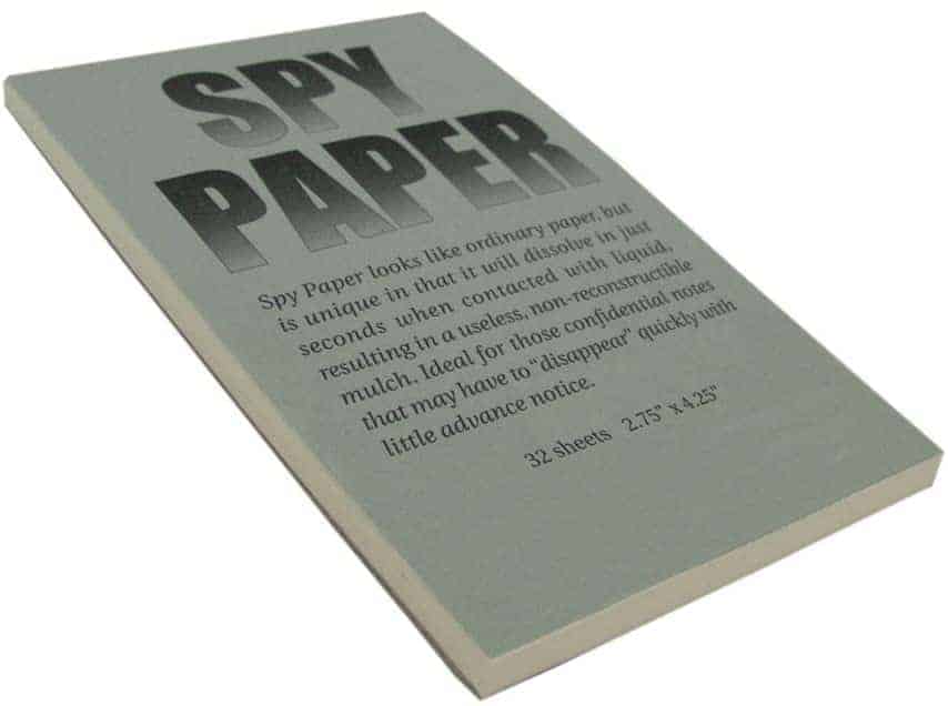 Disappearing spy paper