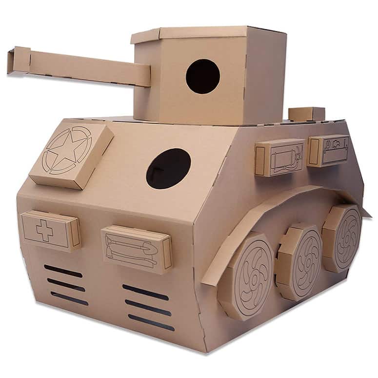 Giant Cardboard Tank Playhouse