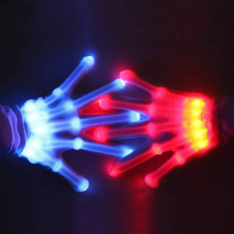 Skeletal led light gloves