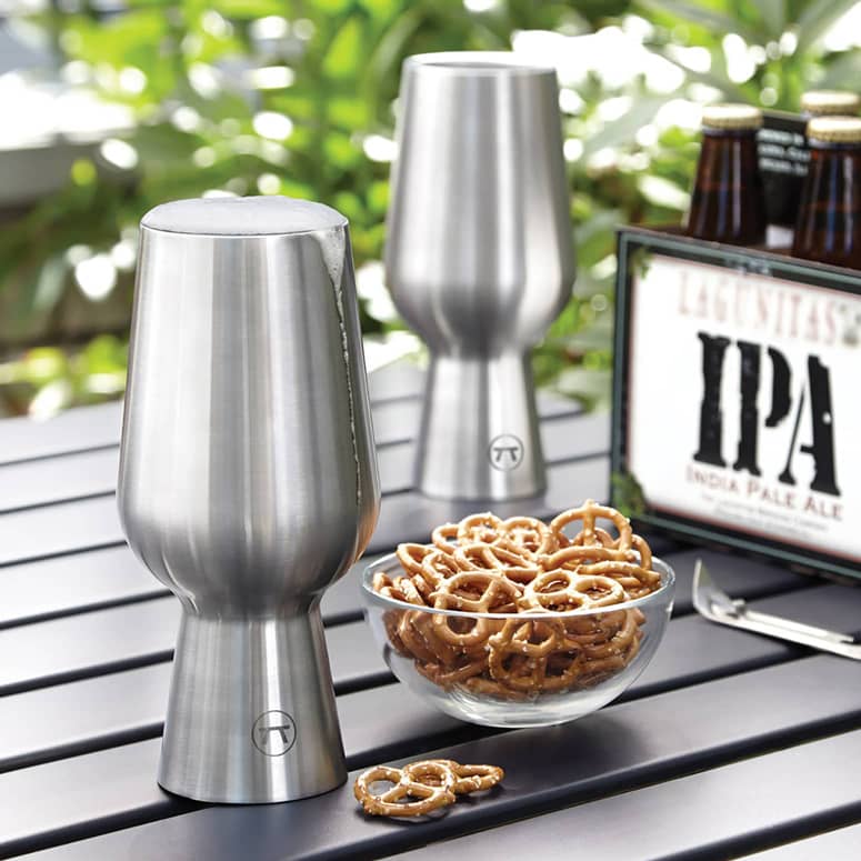 Outset double wall stainless steel ipa glasses