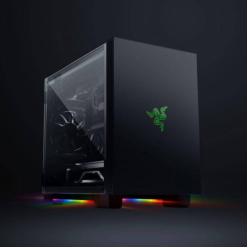 Razer’s Tomahawk Gaming PC features Dual-Sided Glass Swivel Doors with ...