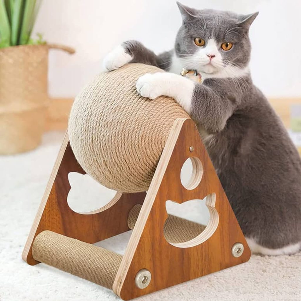 Keep Your Cat Occupied With This Cat Scratching Ball Toy – Suckstobebroke