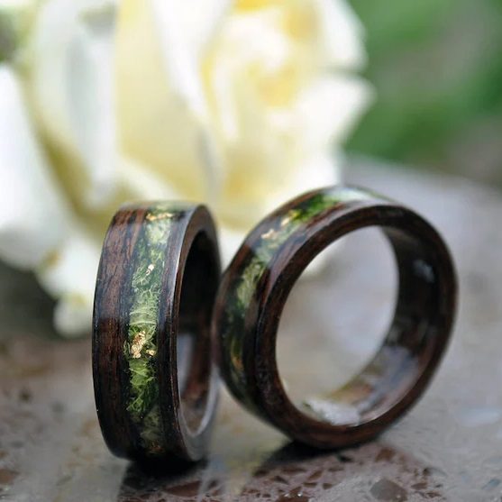 Wooden wedding rings